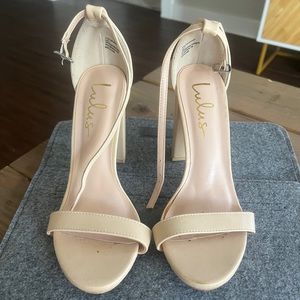 Lulus nude strap heels. Size 7. Straps were too tight on me.